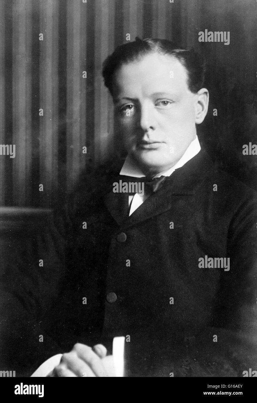 Bain-News-Service Foto von Churchill. Kein Datum auf Beschriftung Karte aufgezeichnet. Winston Leonard Spencer-Churchill (30. November 1874 - 24. Januar 1965) war ein britischer Politiker, Premierminister des Vereinigten Königreichs von 1940 bis 1945 und wieder von 19 Stockfoto