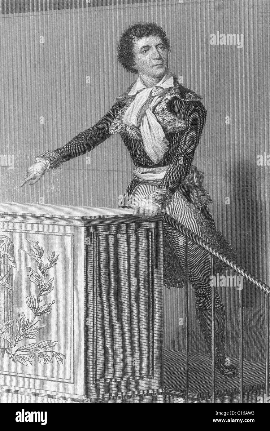 Jean-Paul Marat (24. Mai 1743 - 13. Juli 1793) war ein Arzt, politischer Theoretiker und Wissenschaftler am besten bekannt für seine Karriere in Frankreich als radikaler Journalist und Politiker während der französischen Revolution. Als Arzt unterhielt er eine lukrative private prac Stockfoto