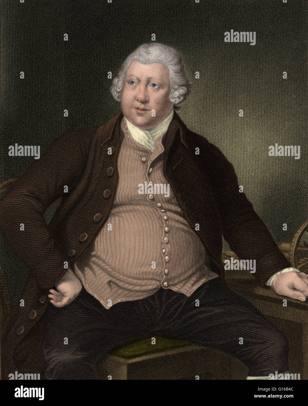 Sir Richard Arkwright (1732-1792), britischer Industrieller. Arkwright war ein Erfinder und Textilhersteller, die eine wichtige in der britischen industriellen Revolution Rolle. Im Jahre 1769 patentiert er eine Dampf-angetriebene Maschine, die starke Baumwollgarn hergestellt. H Stockfoto