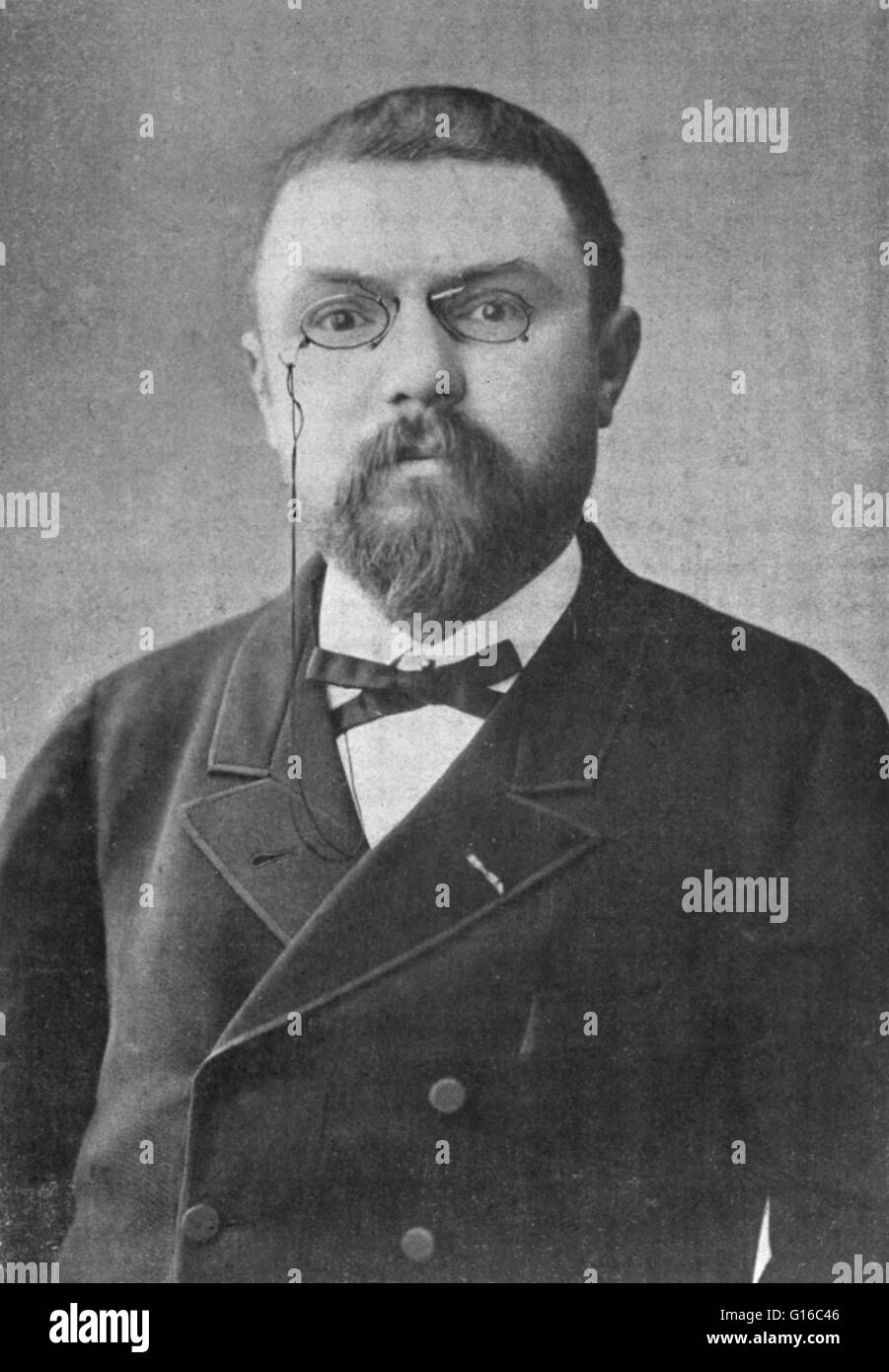 Jules Henri Poincaré (29. April 1854 - 17. Juli 1912) war ein französischer Mathematiker, Physiker, Ingenieur und Philosoph der Wissenschaft. Er wird oft als ein Universalgelehrter bezeichnet, und in der Mathematik als der letzte Universalist, da er brillierte in allen fie Stockfoto