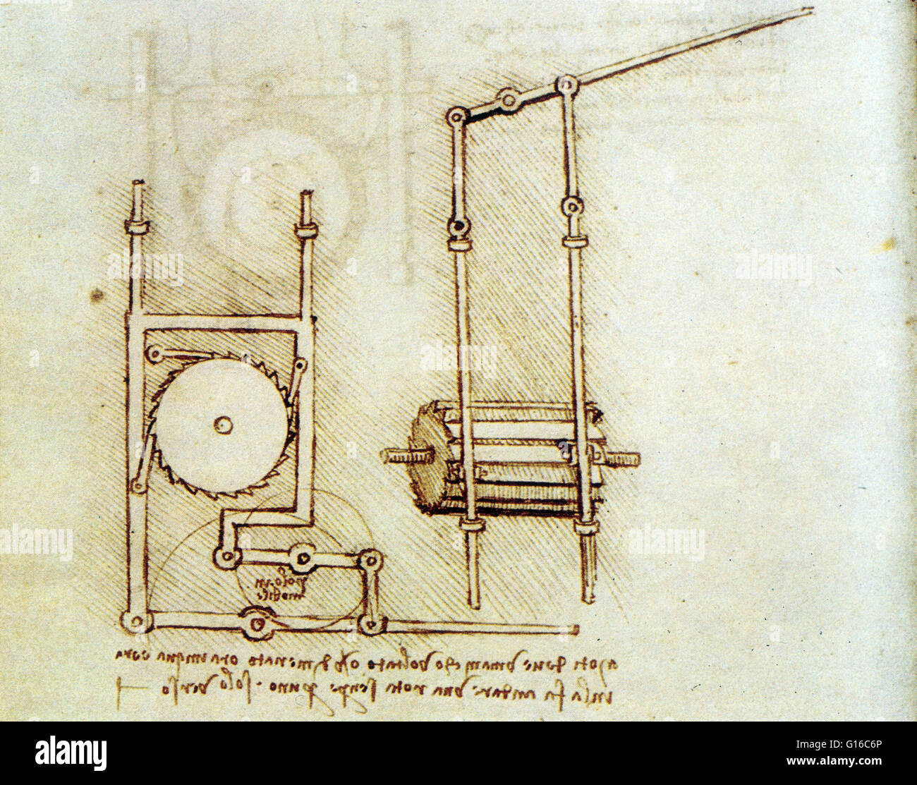 Madrid-Codices sind zwei Manuskripte von Leonardo da Vinci, die in der Biblioteca Nacional de España in Madrid im Jahr 1964 entdeckt wurden. Diskutierte Themen Mechanik, Statik, Geometrie und Bau von Befestigungsanlagen. Es gibt eine Liste von 116 Buch Stockfoto