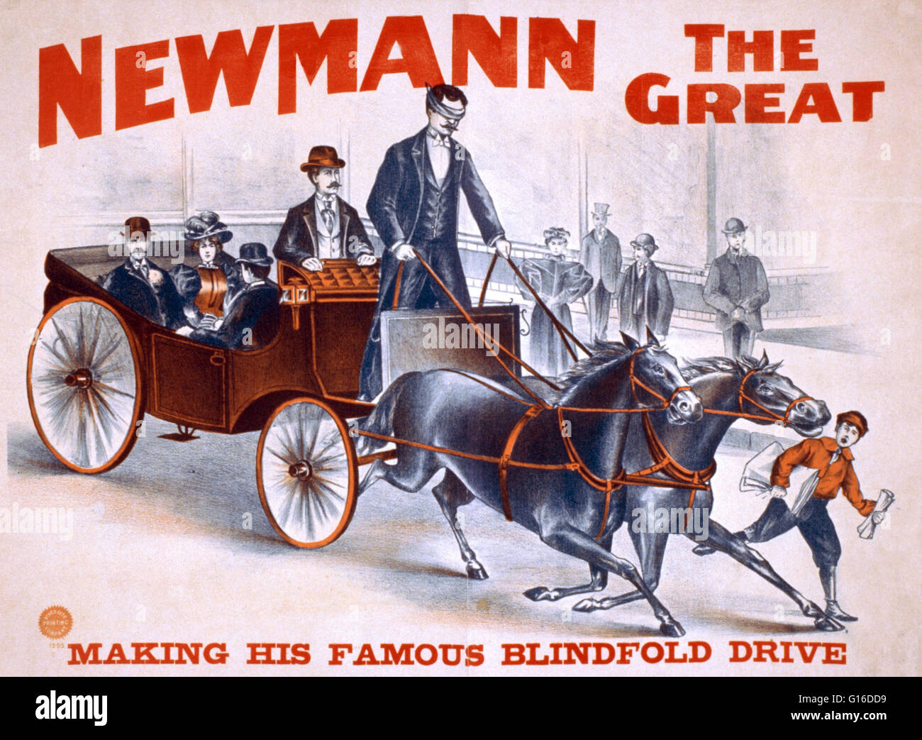 Berechtigt: "Der große Newmann" Lithographie Plakat erstellt von der Riverside Printing Company, 1898. Charles Andrew George Newmann (28. November 1880 - 29. Dezember 1952) war ein US-amerikanischer Mentalist Hypnotist und Pionier. Er entstand während der Pionierzeit whe Stockfoto