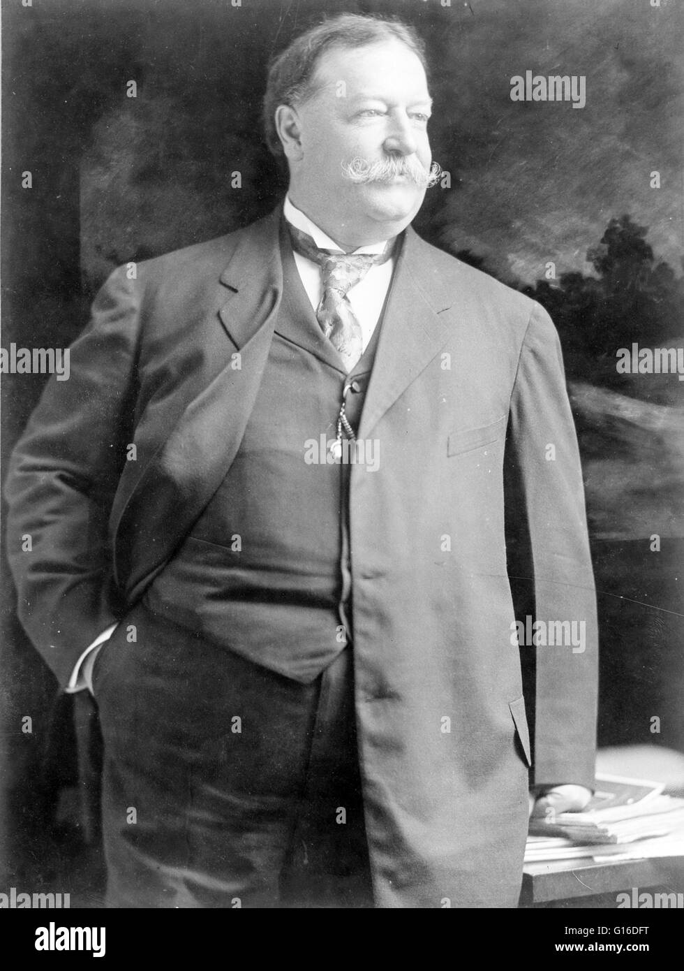 Sekretär des Krieges Taft fotografiert im Jahre 1907. Taft (15. September 1857 - 8. März 1930) war der 27. Präsident der Vereinigten Staaten (1909-1913) und später der zehnten Oberrichter der Vereinigten Staaten (1921-1930). Er ist die einzige Person zu haben Stockfoto