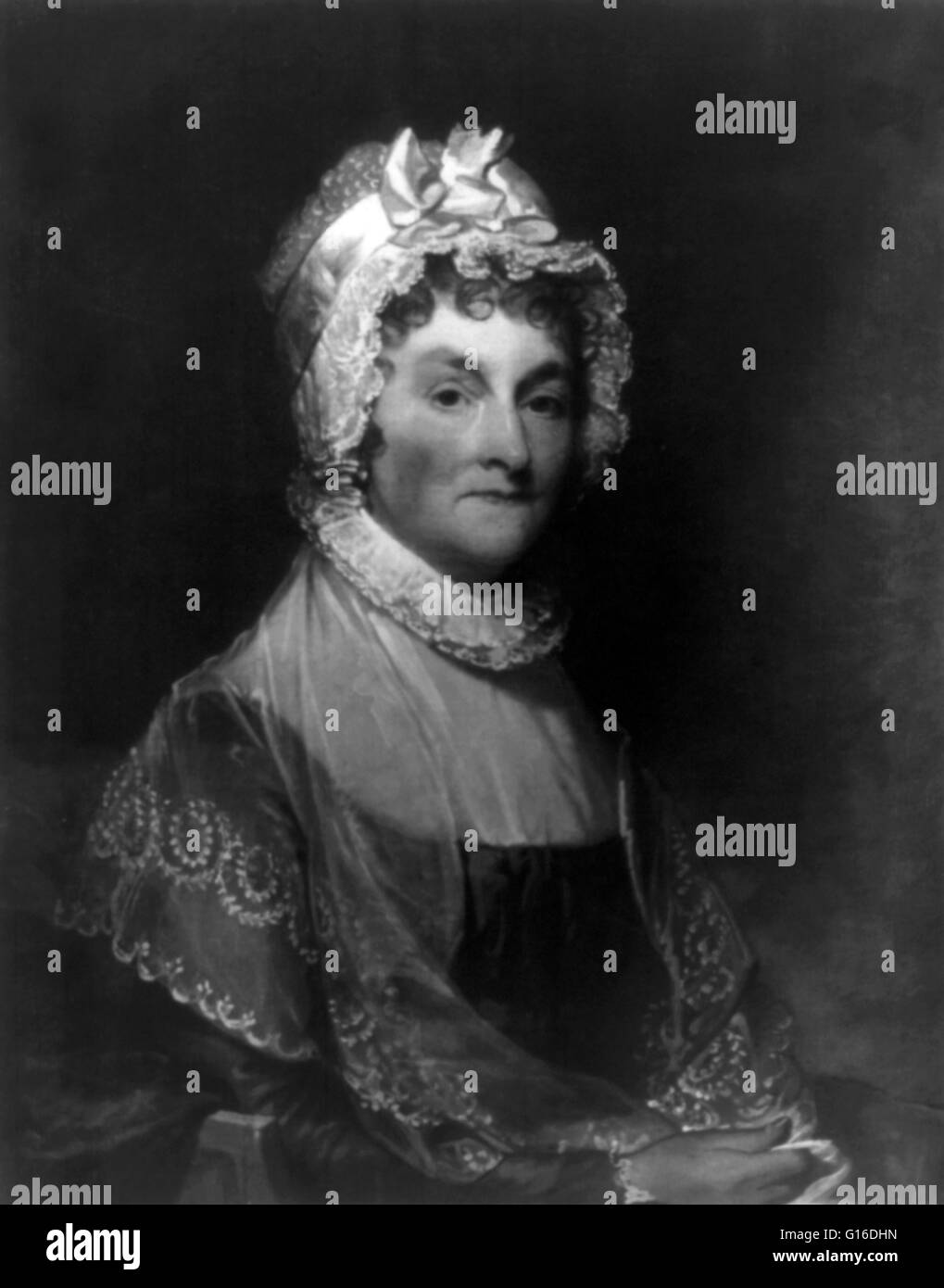 Abigail Smith Adams (22. November 1744 - 28. Oktober 1818) war die Ehefrau von John Adams, erster Vizepräsident und zweiter Präsident der Vereinigten Staaten, und die Mutter von John Quincy Adams, der sechste Präsident der Vereinigten Staaten. Ihr Leben ist einer der Stockfoto