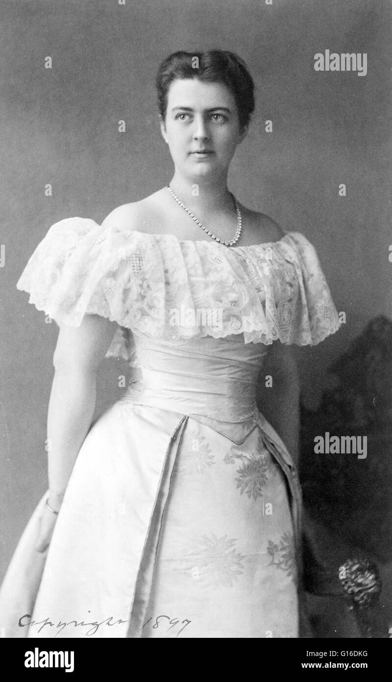 Frances Clara Folsom Cleveland Preston (21. Juli 1864 - 29. Oktober 1947) war die Ehefrau von US-Präsident Grover Cleveland und dem 23. und 25. First Lady der Vereinigten Staaten von 1886 bis 1889 und erneut von 1893 bis 1897. Frances Folsom, Alter 21, verheiratet Stockfoto