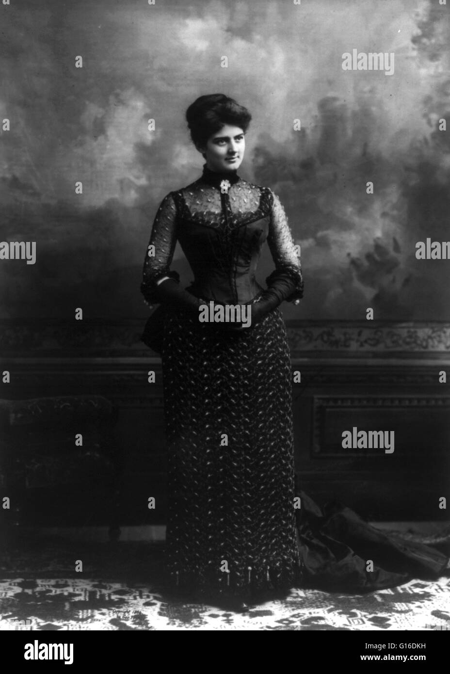 Frances Clara Folsom Cleveland Preston (21. Juli 1864 - 29. Oktober 1947) war die Ehefrau von US-Präsident Grover Cleveland und dem 23. und 25. First Lady der Vereinigten Staaten von 1886 bis 1889 und erneut von 1893 bis 1897. Frances Folsom, Alter 21, verheiratet Stockfoto