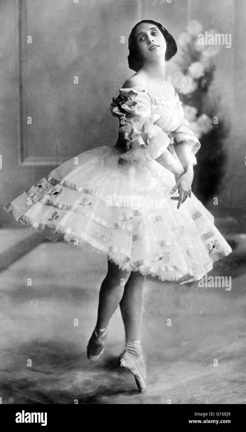 Anna Pavlovna (Matwejewna) Pavlova (12. Februar 1881 - 23. Januar 1931) war eine russische Primaballerina des späten 19. und frühen 20. Jahrhunderts. Sie war ein Hauptkünstler der kaiserlichen russischen Balletts und der Ballets Russes von Sergei Diaghilev. PA Stockfoto