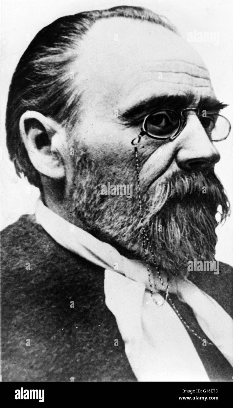 Émile Edouard Charles Antoine Zola (2. April 1840 - 29. September 1902) war ein französischer Schriftsteller, der bekannteste Arzt der literarischen Schule des Naturalismus und einen wichtigen Beitrag zur Entwicklung der theatralischen Naturalismus. Mehr als die Hälfte der Stockfoto