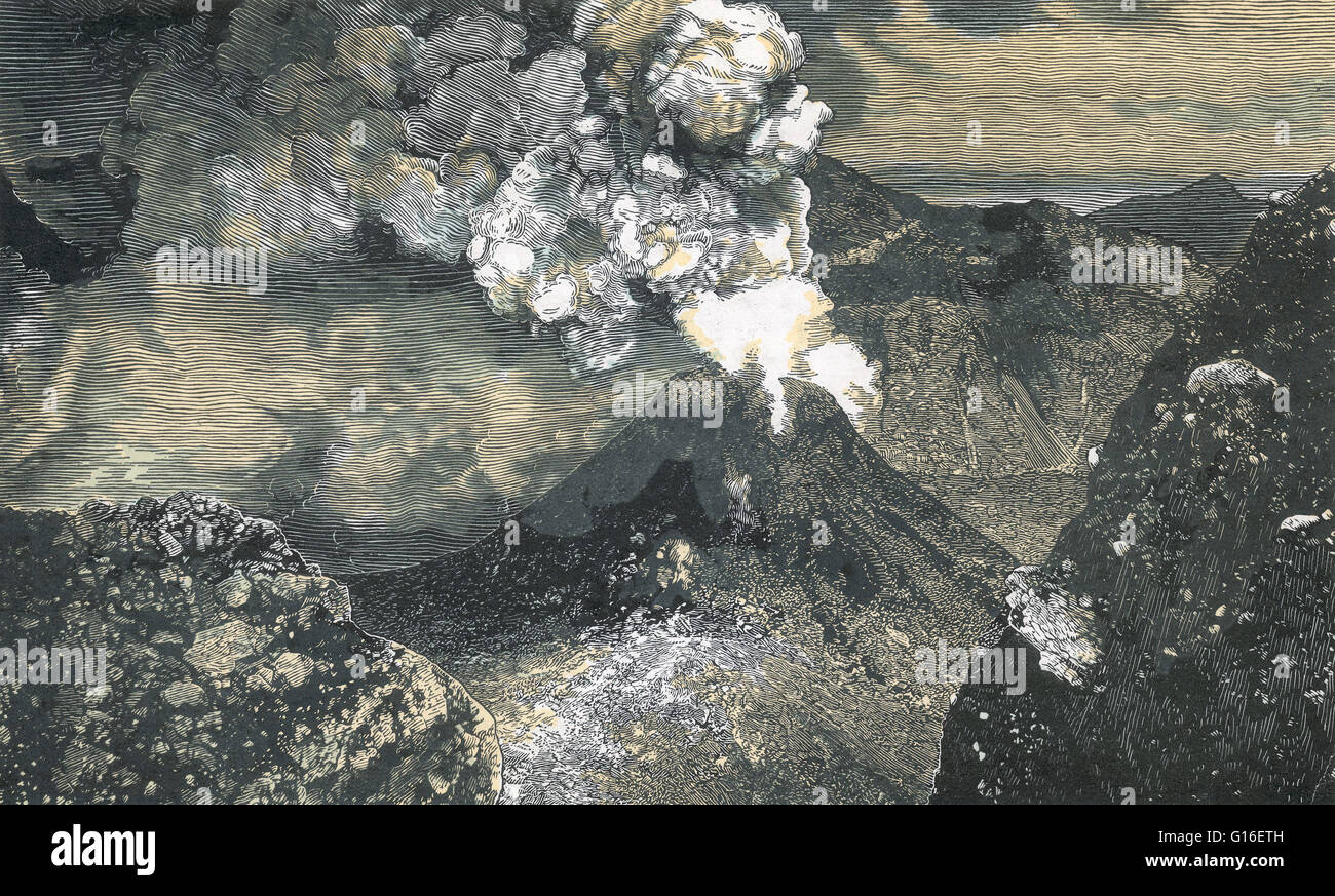 Der Vesuv ist ein Stratovulkan in den Golf von Neapel, am bekanntesten für seinen Ausbruch im Jahr 79 n. Chr., die vergraben und Zerstörung der römischen Städte Pompeji und Herculaneum geführt. Seitdem ist der Vesuv rund drei Dutzend Mal ausgebrochen. Der Vulkan Stockfoto