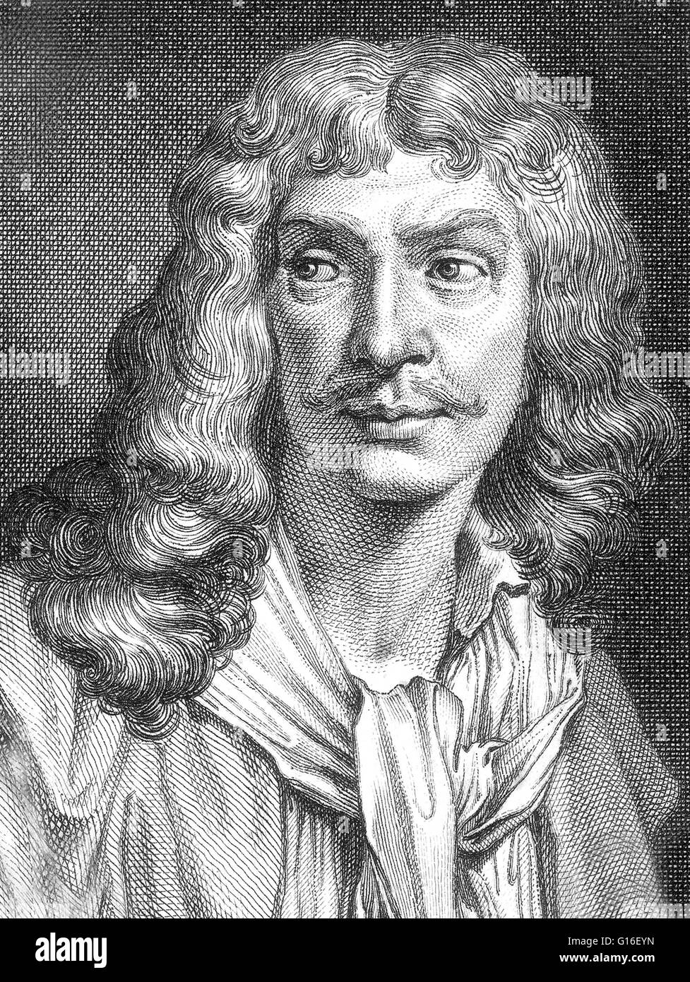 Jean-Baptiste Poquelin, bekannt unter seinem Künstlernamen Molière (Januar Februar 15,1622 - 17,1673) war ein französischer Dramatiker und Schauspieler, der als einer der größten Meister der Komödie in der westlichen Literatur gilt. Geboren in eine wohlhabende Familie und mit st Stockfoto