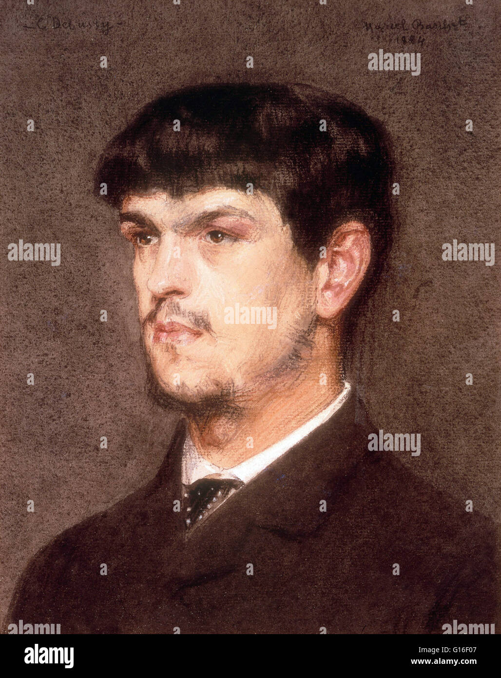 Achille-Claude Debussy (22. August 1862 - 25. März 1918) war ein französischer Komponist. Er war einer der prominentesten Figuren arbeiten auf dem Gebiet der impressionistischen Musik. 1903 wurde er zum Ritter der Ehrenlegion ernannt. Eine wichtige Figur in der transi Stockfoto