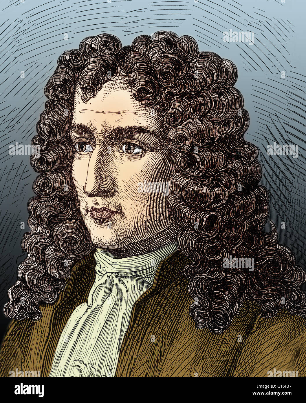 Denis Papin (22. August 1647 - 1712) war ein französischer Physiker, Mathematiker und Erfinder. Er besuchte London im Jahre 1675, und arbeitete mit Robert Boyle von 1676 bis 1679, Rechenschaft über seine Arbeit in Fortsetzung der neuen Experimenten (1680) zu veröffentlichen. Während t Stockfoto