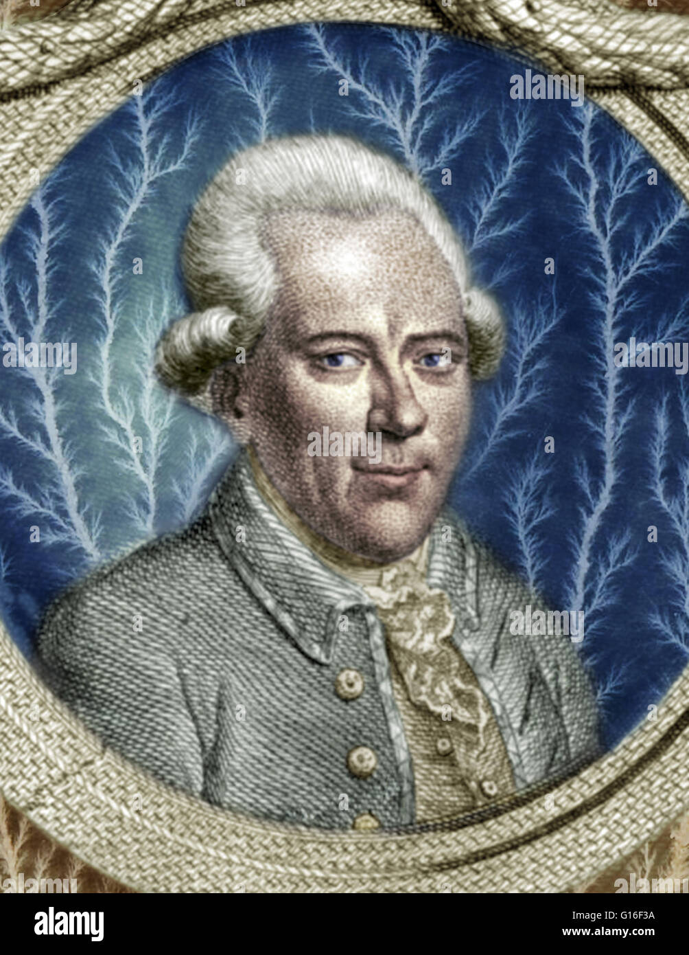 Georg Christoph Lichtenberg (1. Juli 1742 - 24. Februar 1799) war ein deutscher Wissenschaftler. Er war der erste, der eine Professur experimentelle Physik in Deutschland explizit gewidmet. Er ist für seine Untersuchungen in Strom und Discov erinnert. Stockfoto
