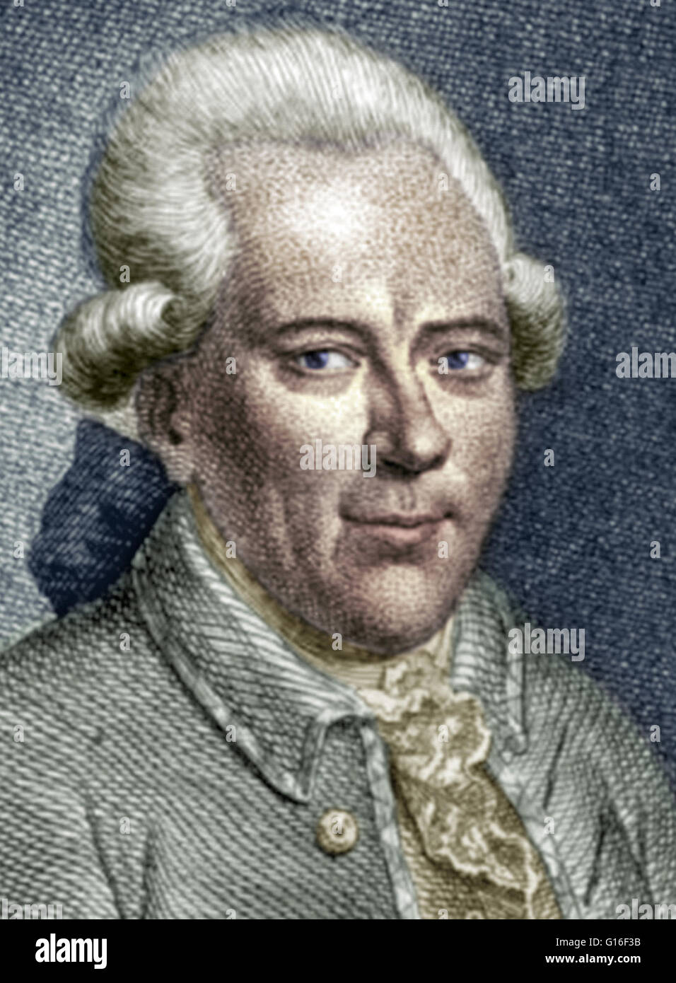 Georg Christoph Lichtenberg (1. Juli 1742 - 24. Februar 1799) war ein deutscher Wissenschaftler. Er war der erste, der eine Professur experimentelle Physik in Deutschland explizit gewidmet. Er ist für seine Untersuchungen in Strom und Discov erinnert. Stockfoto