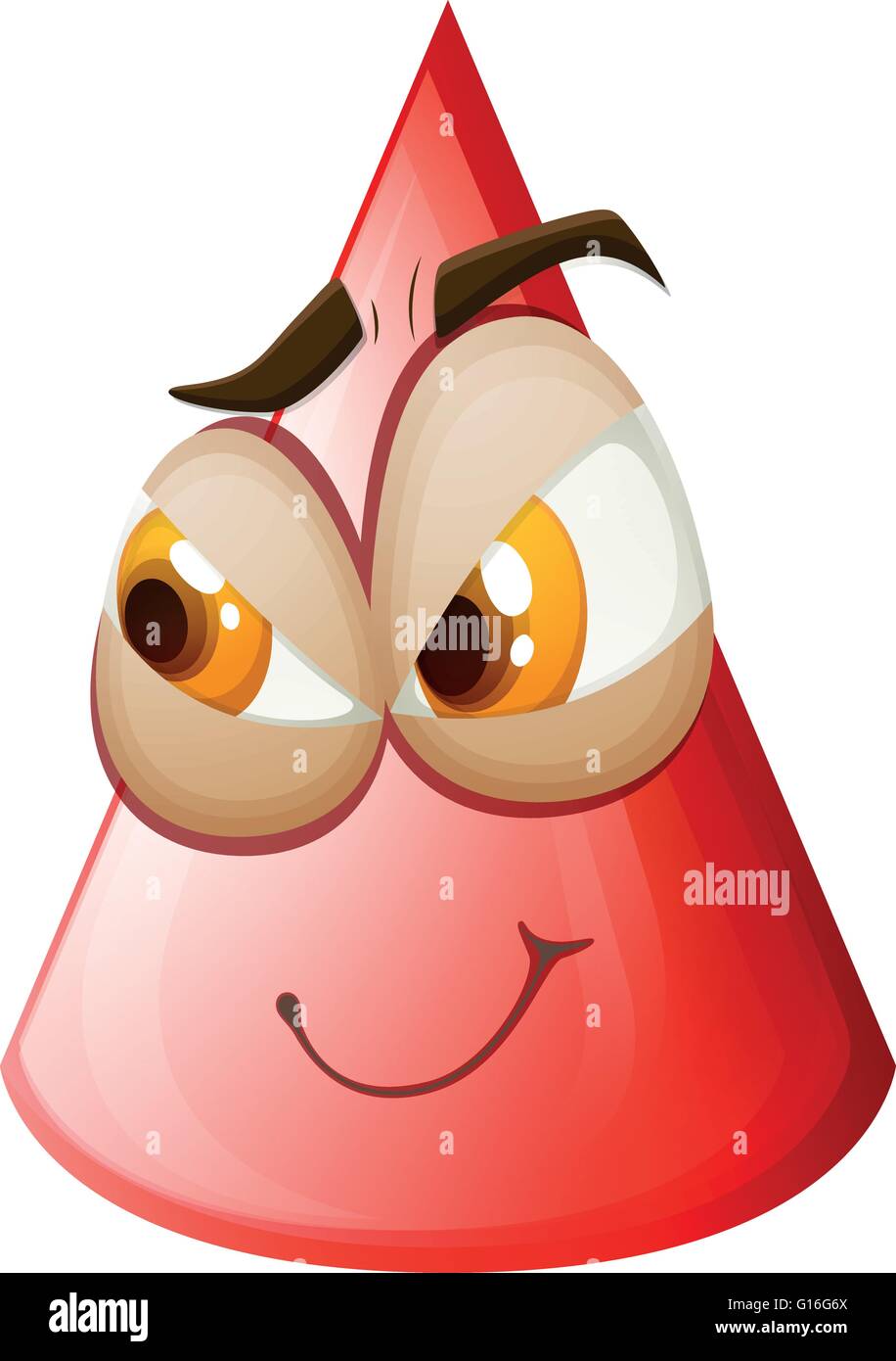 Knifflige Gesicht auf Kegel illustration Stock Vektor
