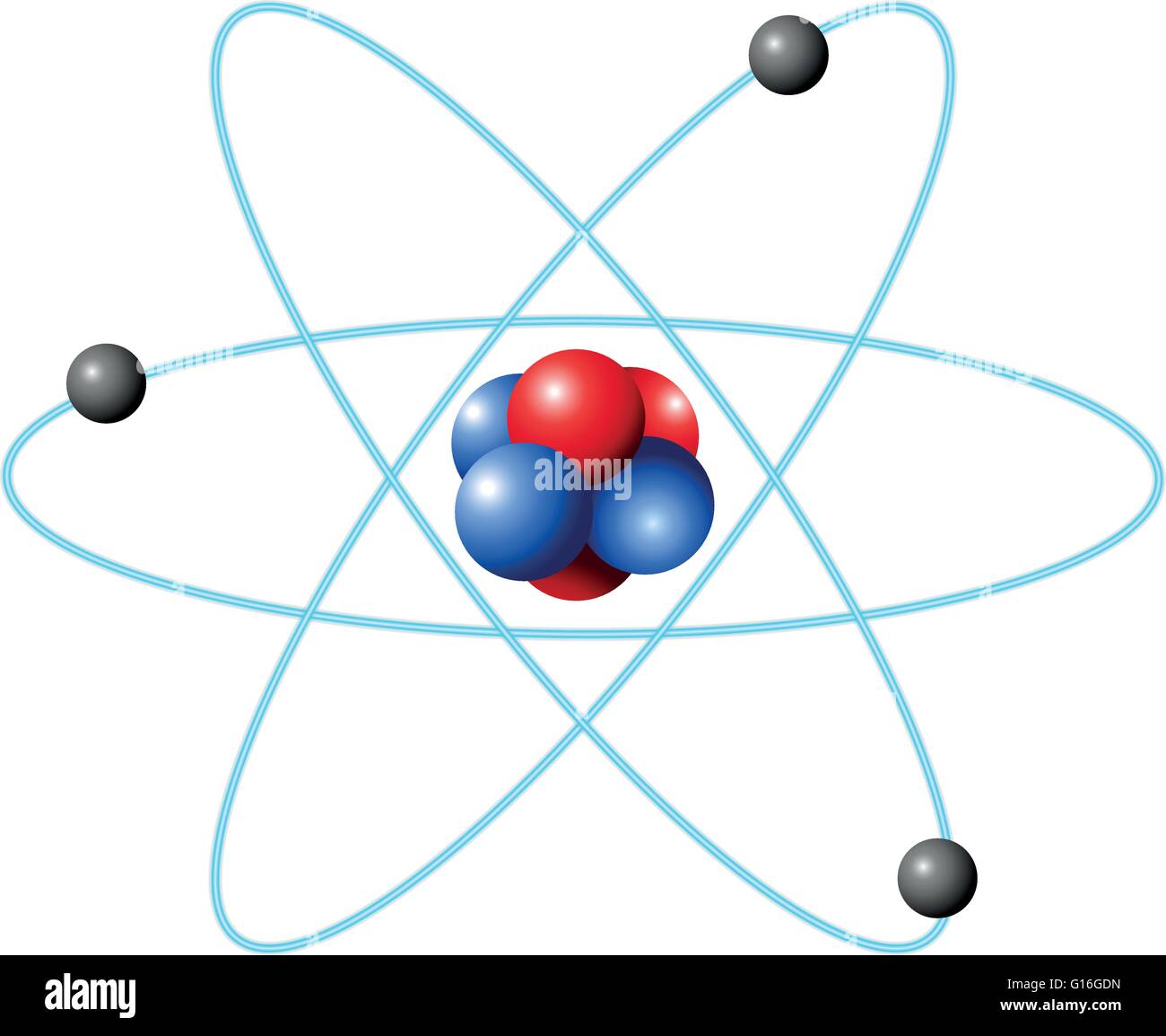 Atom-Diagramm in großem Maßstab Abbildung Stock Vektor