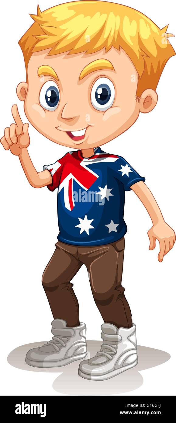 Mann in Australien Shirt illustration Stock Vektor