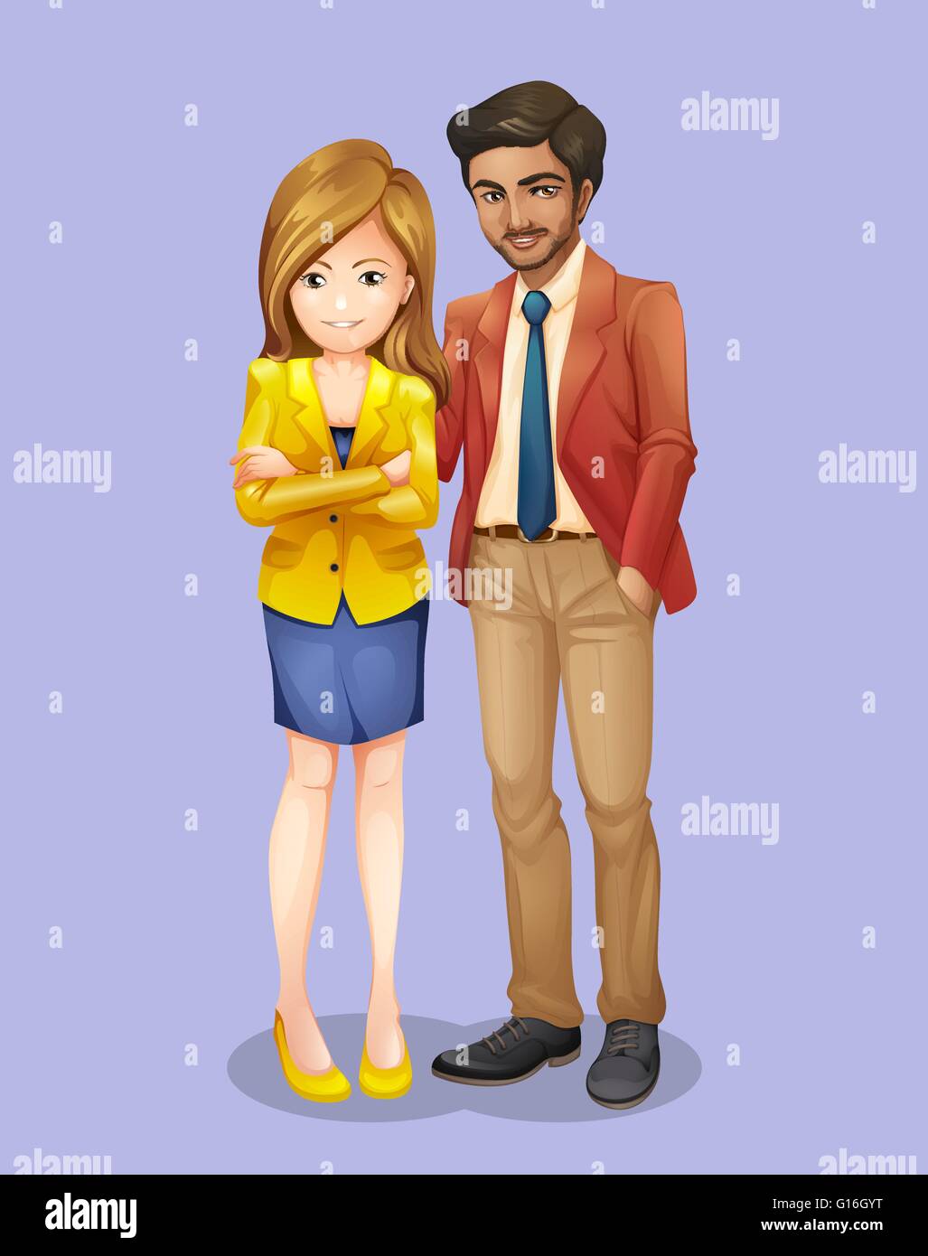 Geschäftsmann und Frau in Gesellschaftskleidung Abbildung Stock Vektor