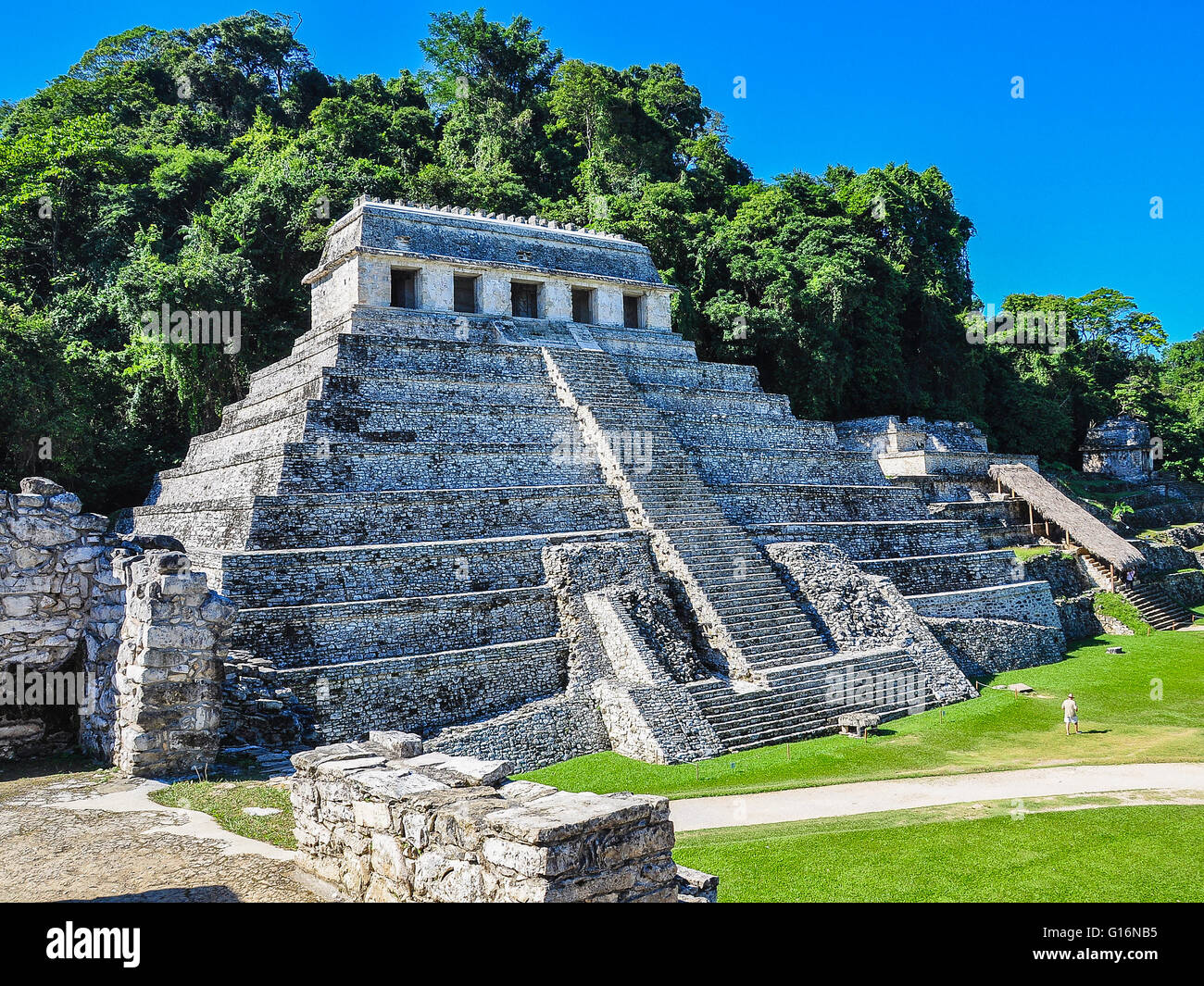 Tempel der Inschriften - Palenque, Chiapas, Mexiko Stockfoto