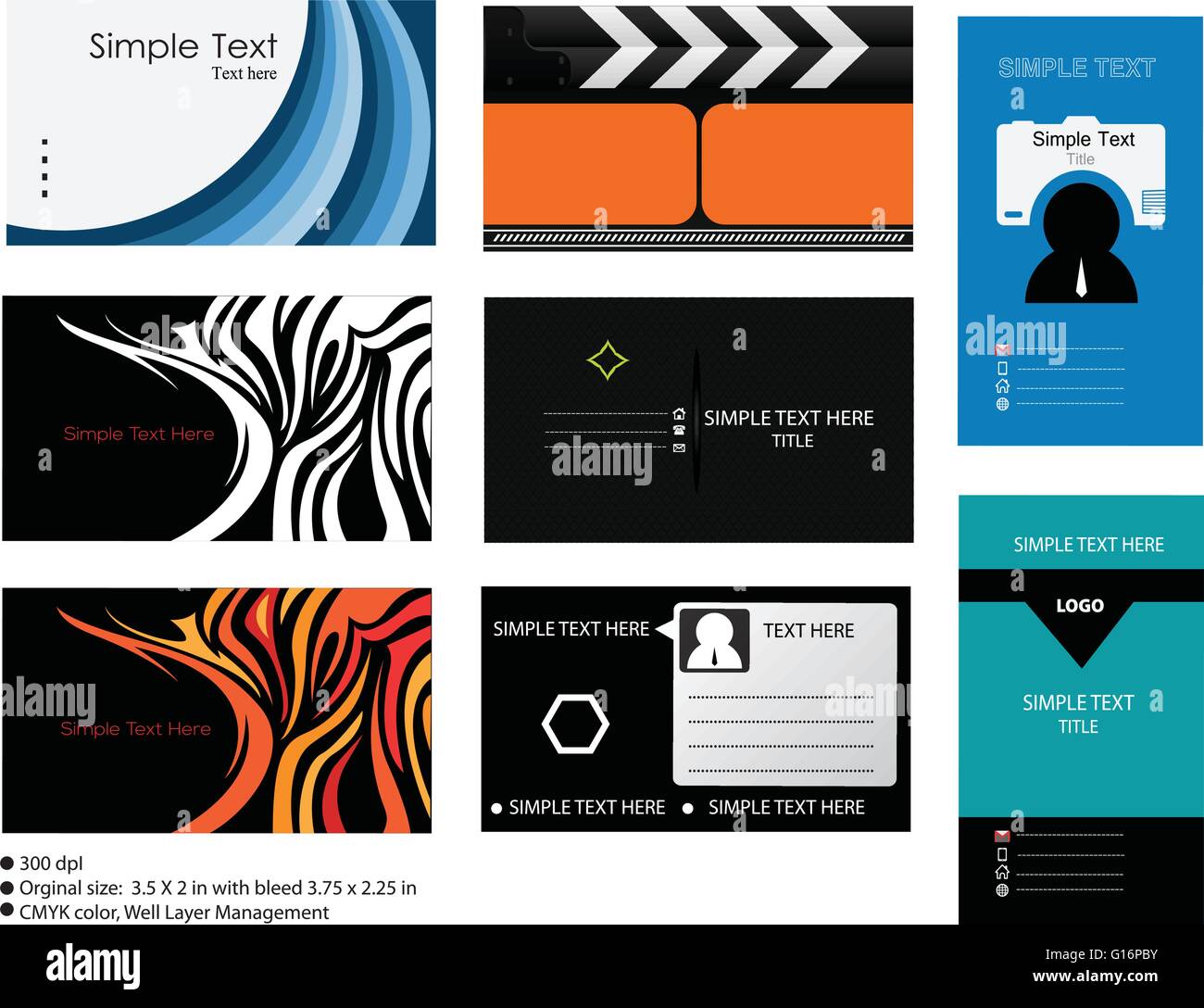 Klassische und moderne Vorlagen für Visitenkarten Stock Vektor