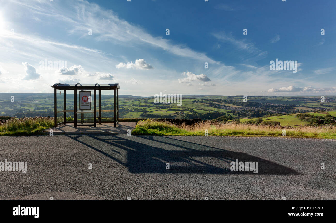 Bushaltestelle in ländlichen Yorkshire Stockfoto