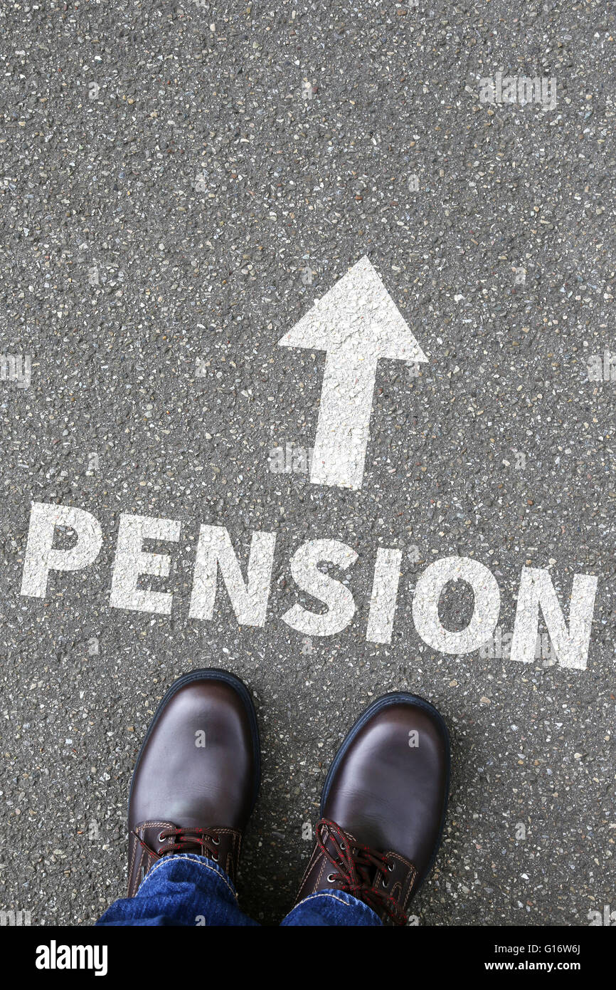Pension Pension in den Ruhestand Geschäftskonzept Stockfoto