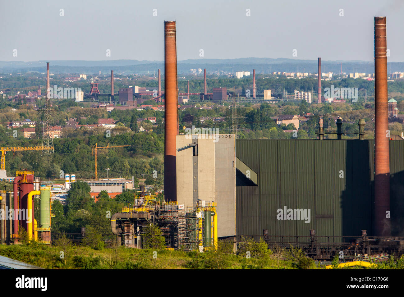 Prosper Kokerei in Bottrop, Deutschland, Teil von ArcelorMittal Industries, Hintergrund-UNESCO-Welterbe Zollverein in Essen Stockfoto