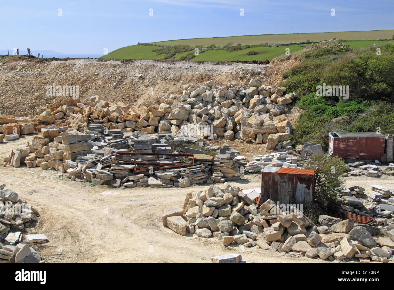 St Aldhelm Kopf Steinbruch Wert Matravers, Purbeck, Jurassic Coast, Dorset, England, Großbritannien, Deutschland, UK, Europa Stockfoto