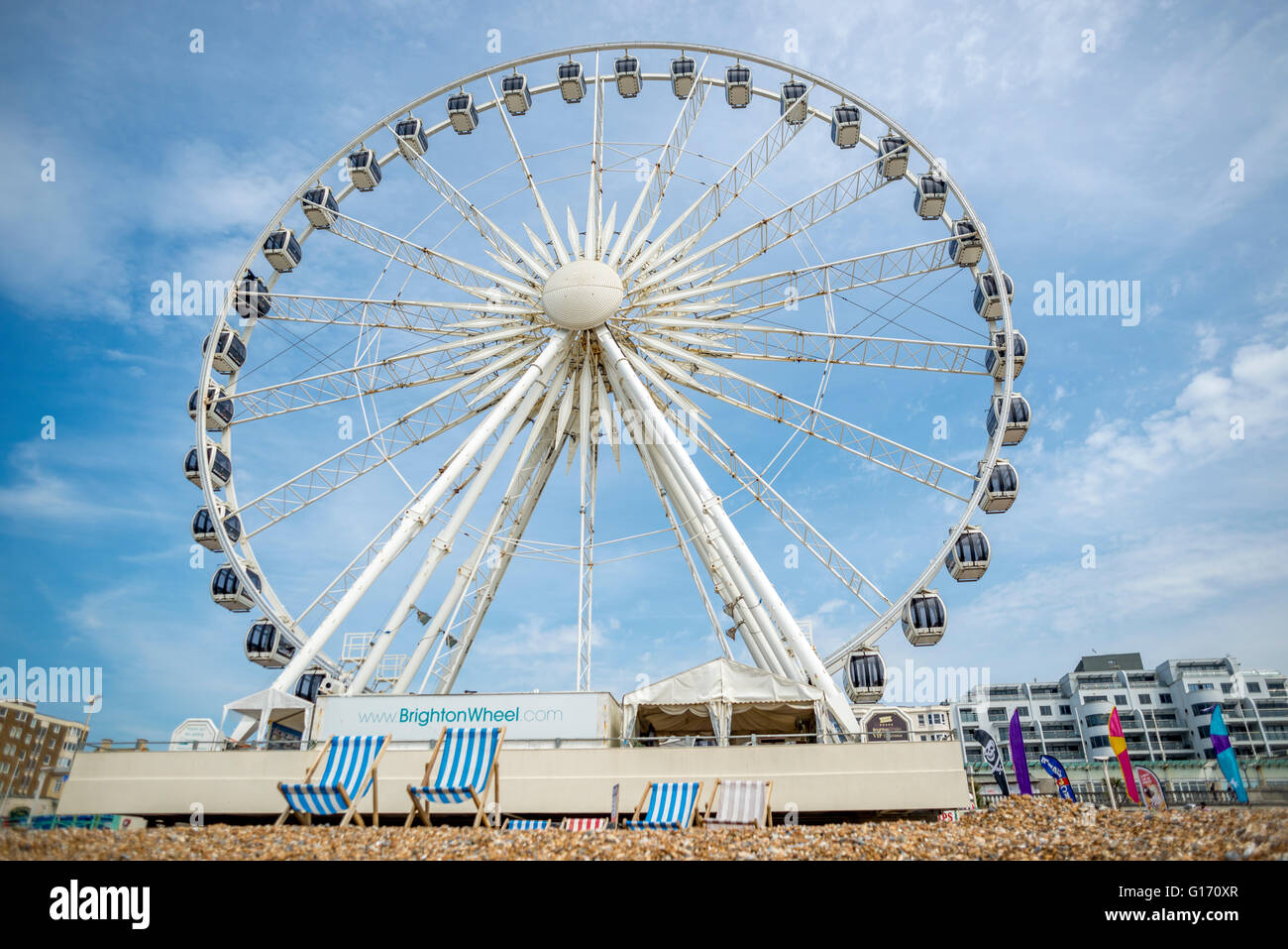 Blick auf Brighton Rad an einem sonnigen Frühlingstag Stockfoto