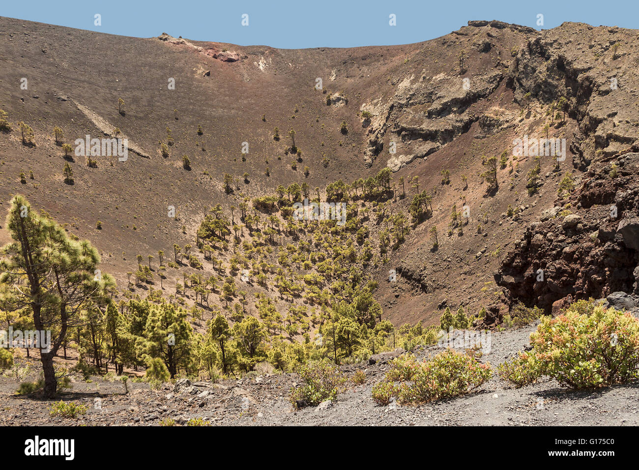 Rand des einen Krater Santa Cruz La Palma Spanien Stockfoto