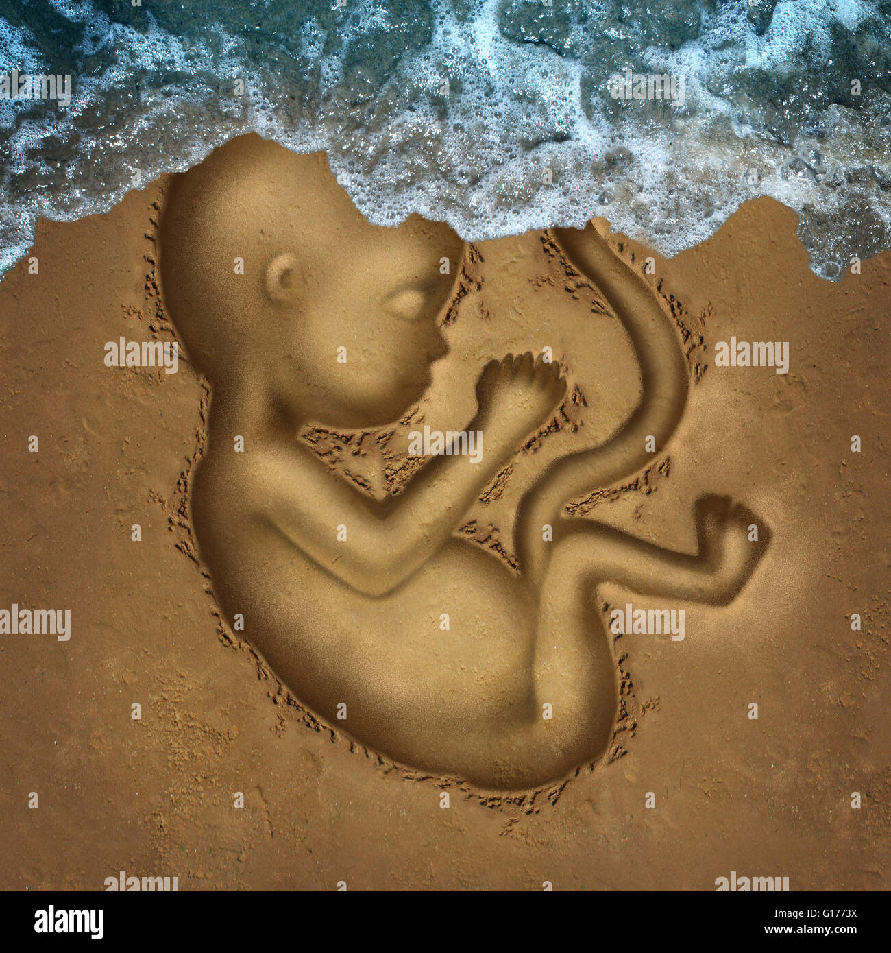 Fehl- oder Baby Verlust als Spontanaborte oder Tod eines ungeborenen Kindes als ein medizinisches Konzept für den Verlust einer Schwangerschaft als ein Stockfoto