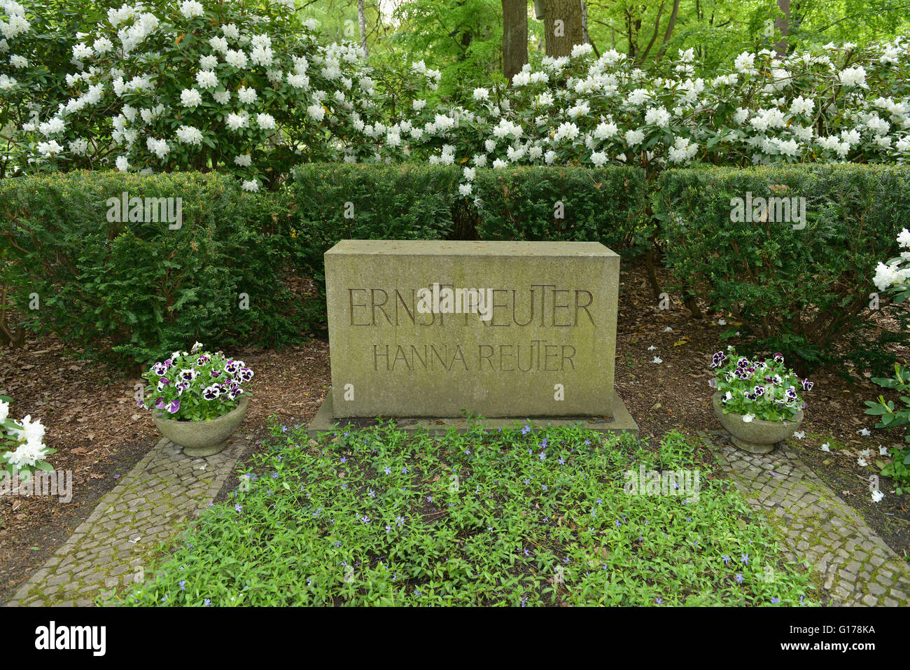 Schnappen Sie sich Ernst Reuter, Waldfriedhof, Potsdamer Chaussee, Zehlendorf, Berlin, Deutschland Stockfoto