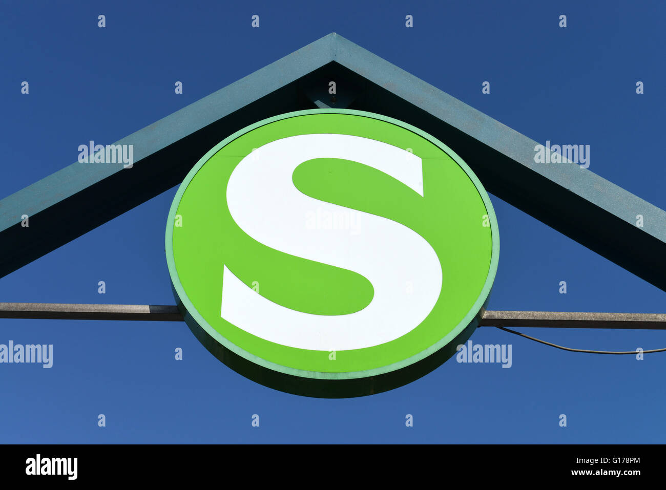 Logo, S-Bahn, Berlin, Deutschland / Strassenbahn Stockfoto