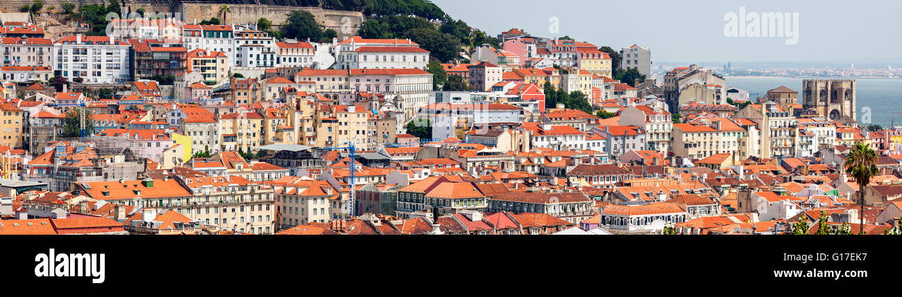 Lissabon Altstadt Panorama Stockfoto