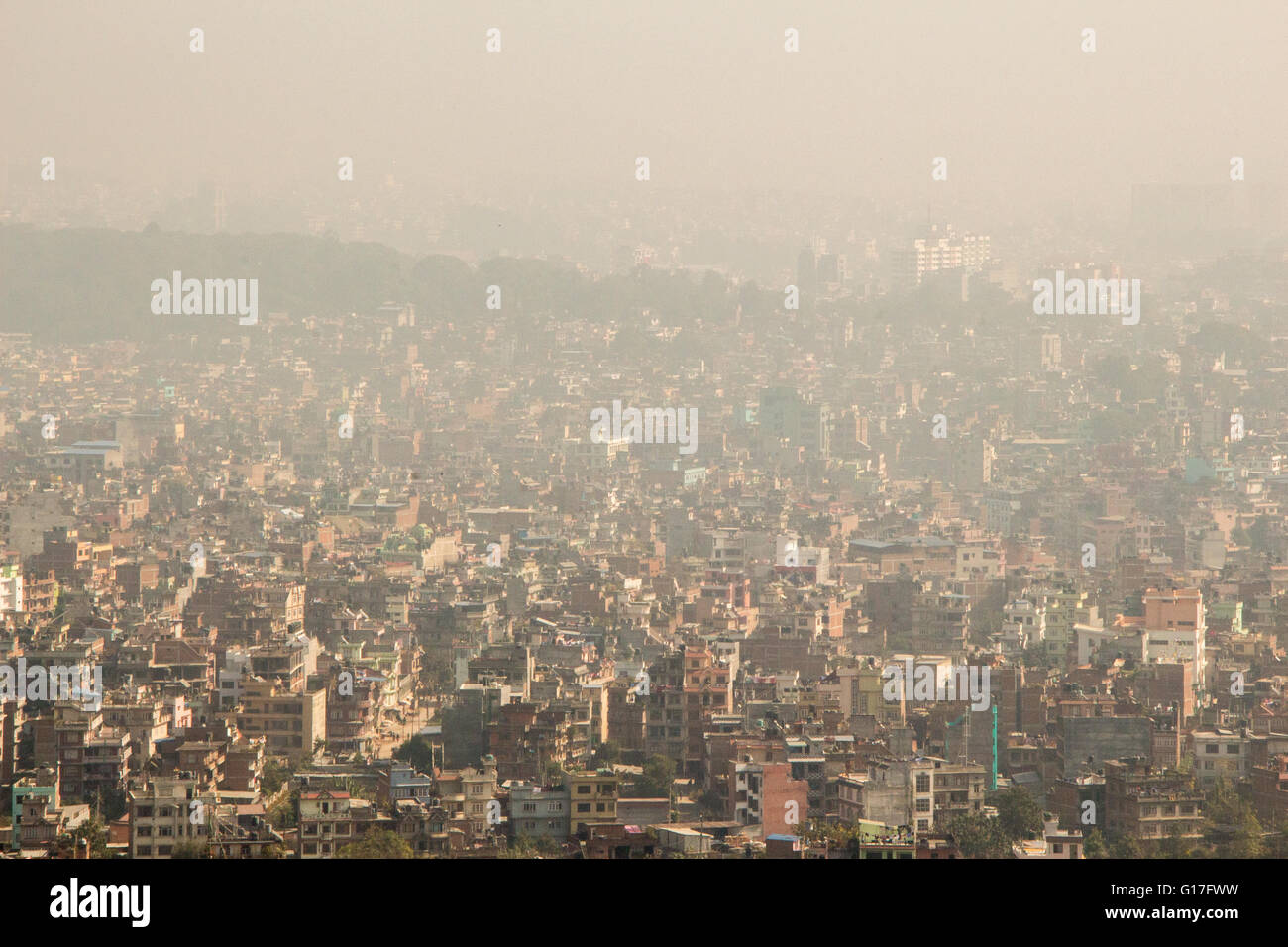 Blick auf Kathmandu von oben Stockfoto