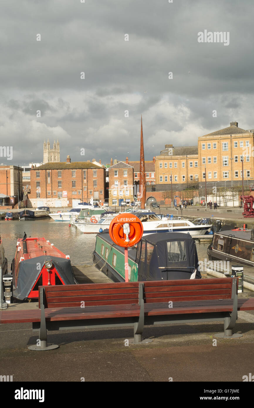 Die Marina am Victoria-Becken in Gloucester Docks, Südengland Stockfoto