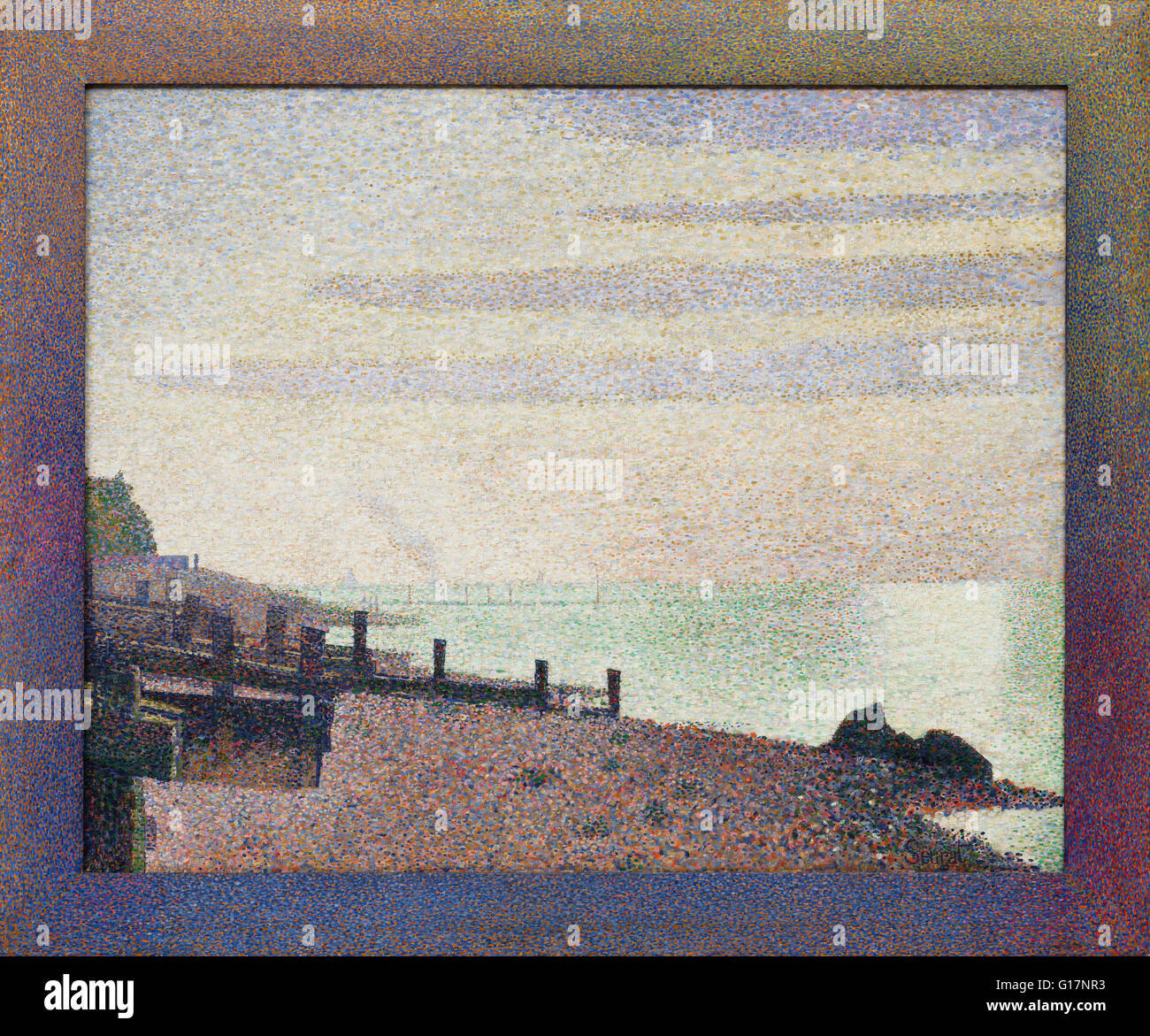 Georges-Pierre Seurat - Honfleur, un Soir, Ansatz De La Seine - MoMA New york Stockfoto