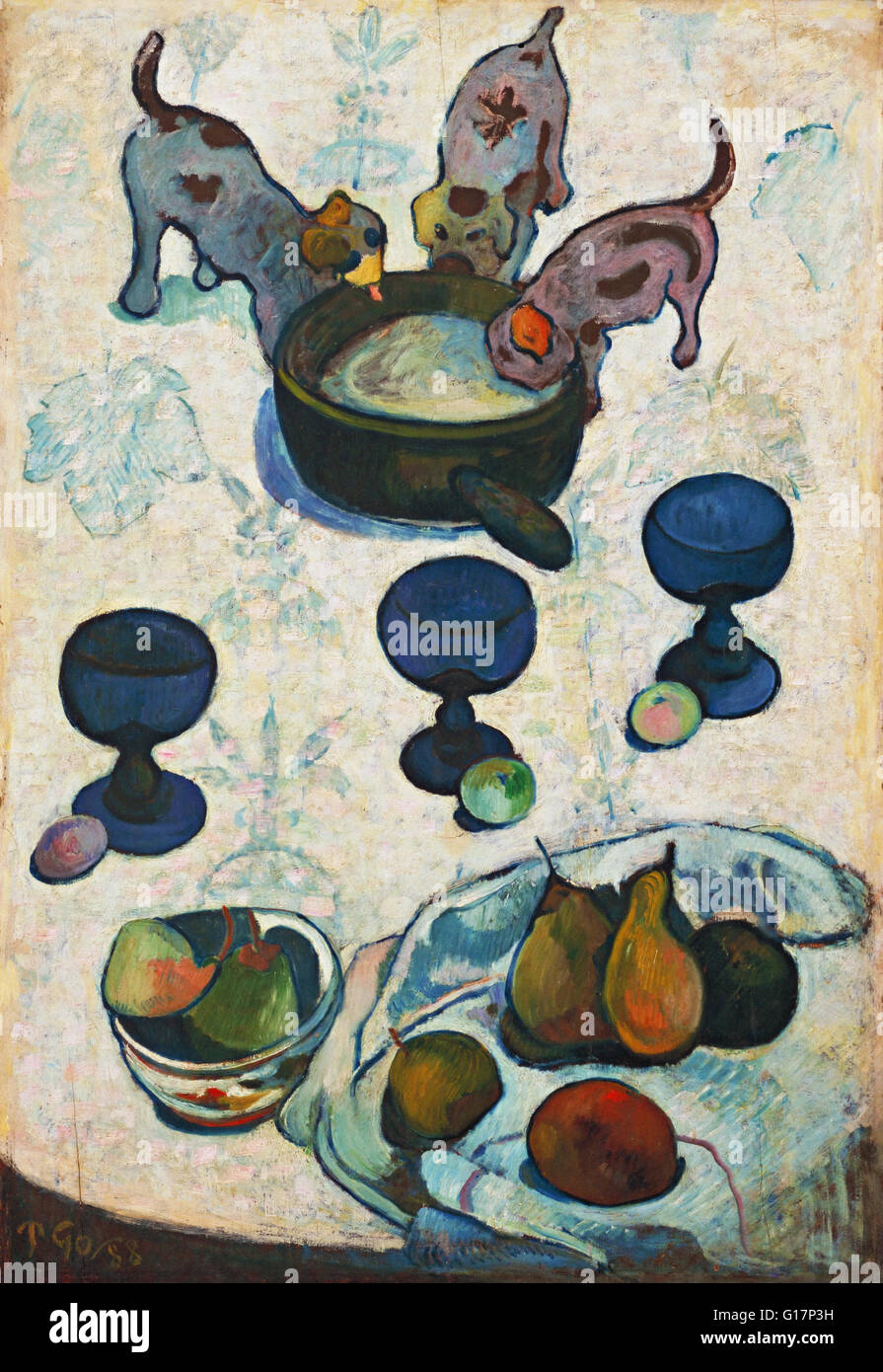 Paul Gauguin - Nature Morte Avec Trois Petits Chiens - MoMA New york Stockfoto