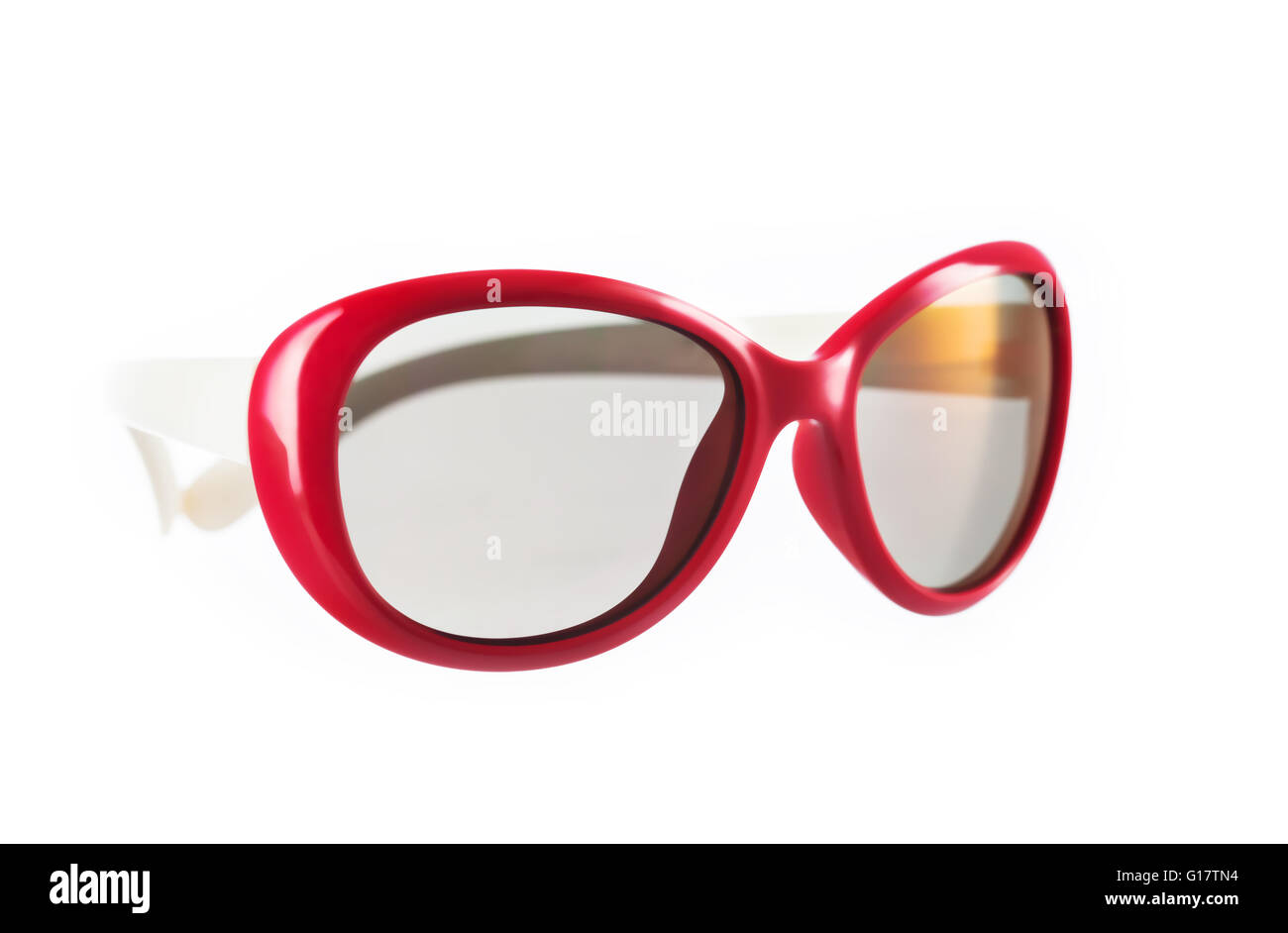 Rote und weiße Brillen. Stockfoto