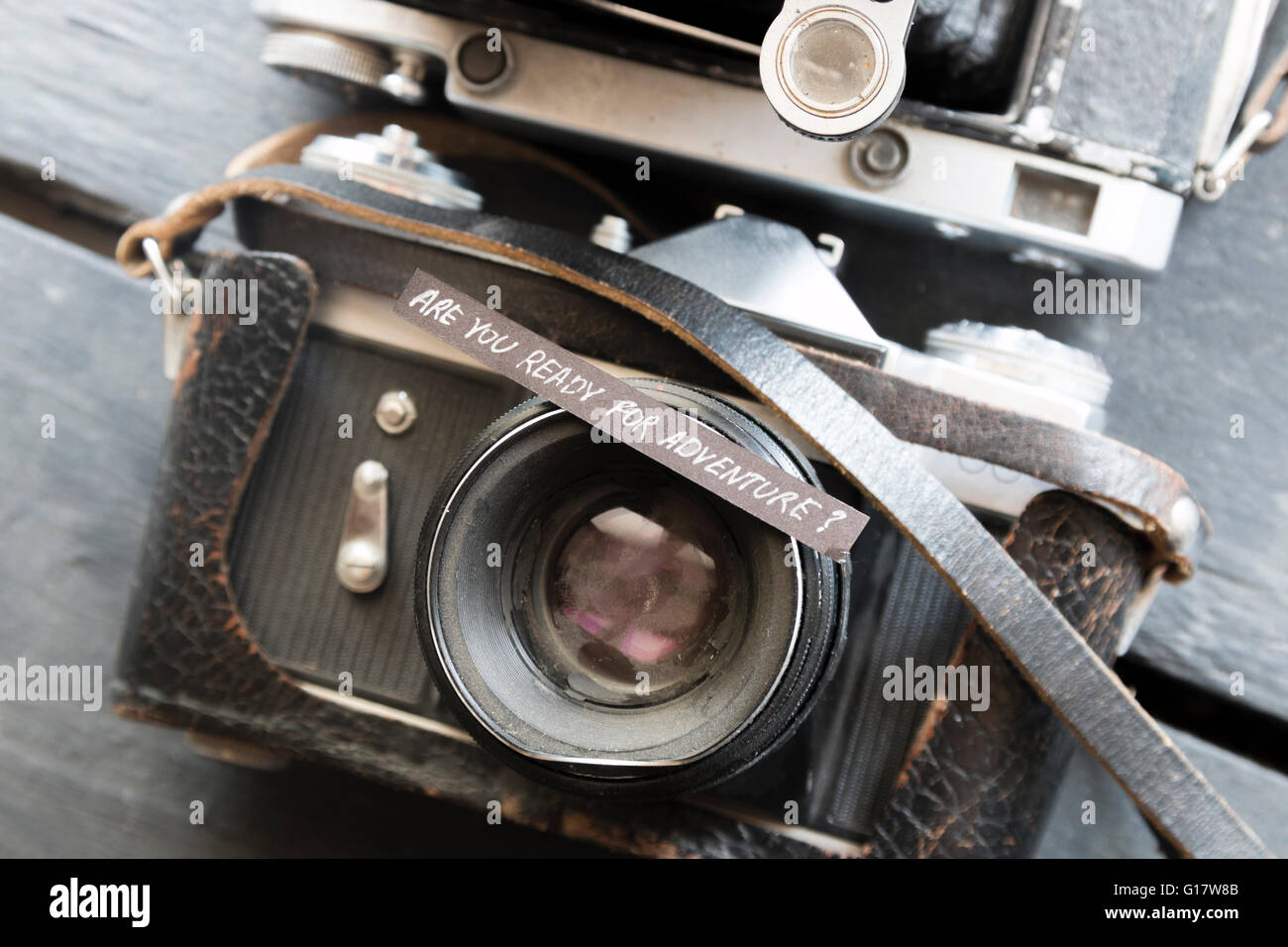 Bist du bereit für Abenteuer-Idee Stockfoto