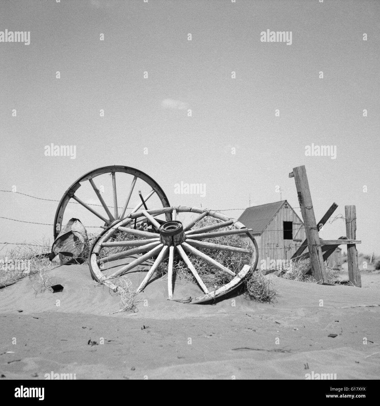 Verlassenen Bauernhof, Cimarron County, Oklahoma, USA, Arthur Rothstein für Farm Security Administration, April 1936 Stockfoto