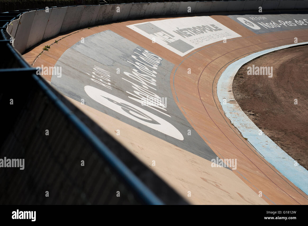 Eine Ansicht des Velodrome André-Pétrieux, Roubaix, Frankreich Stockfoto