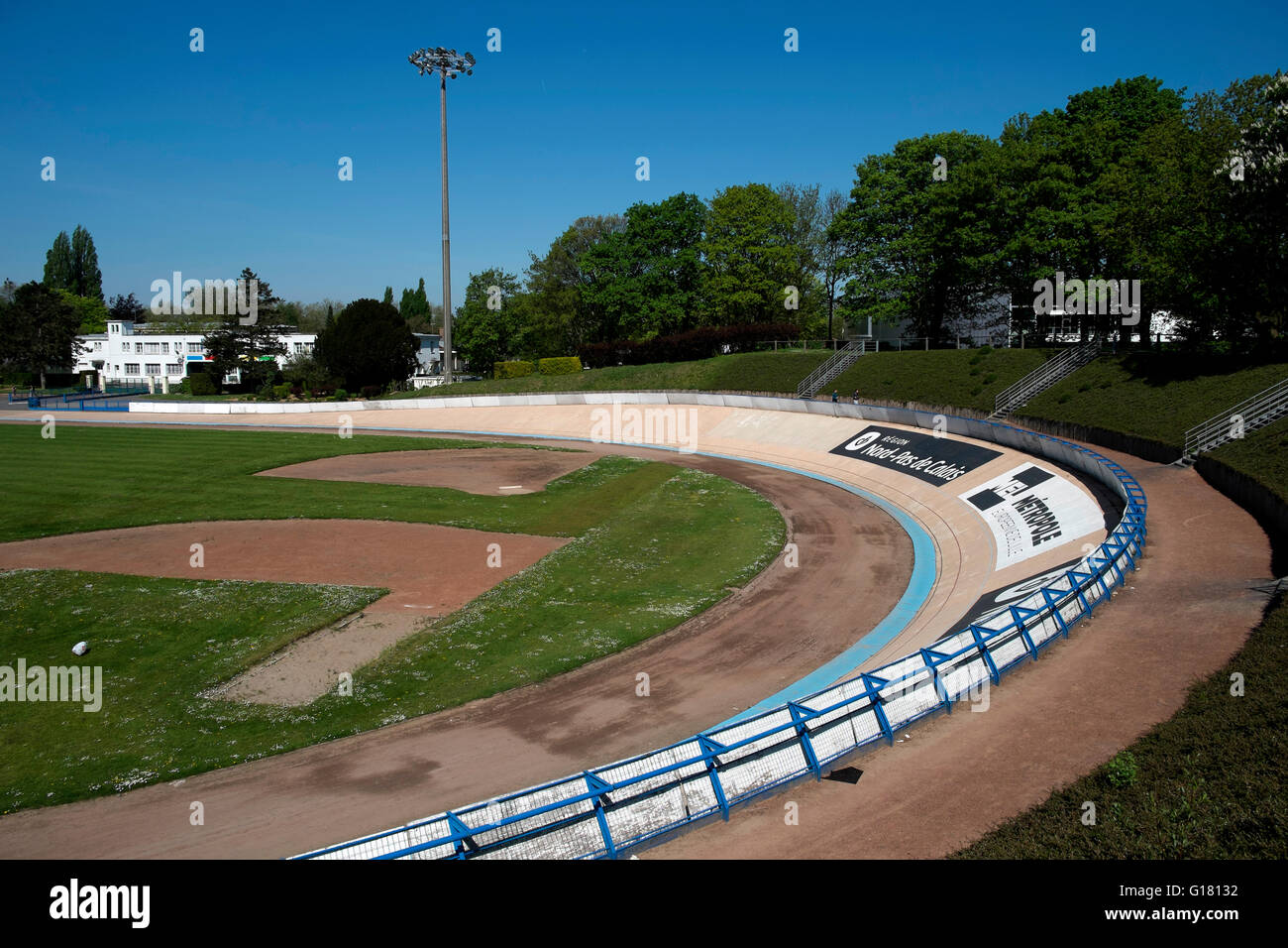 Eine Ansicht des Velodrome André-Pétrieux, Roubaix, Frankreich Stockfoto