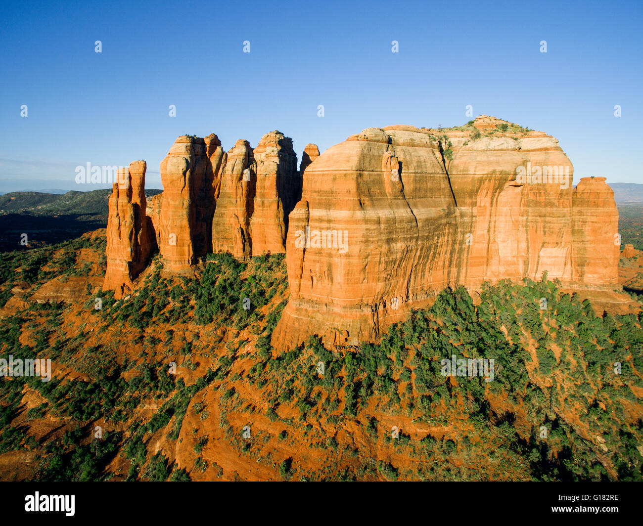 Antenne des Cathedral Rock, Sedona, Arizona Stockfoto