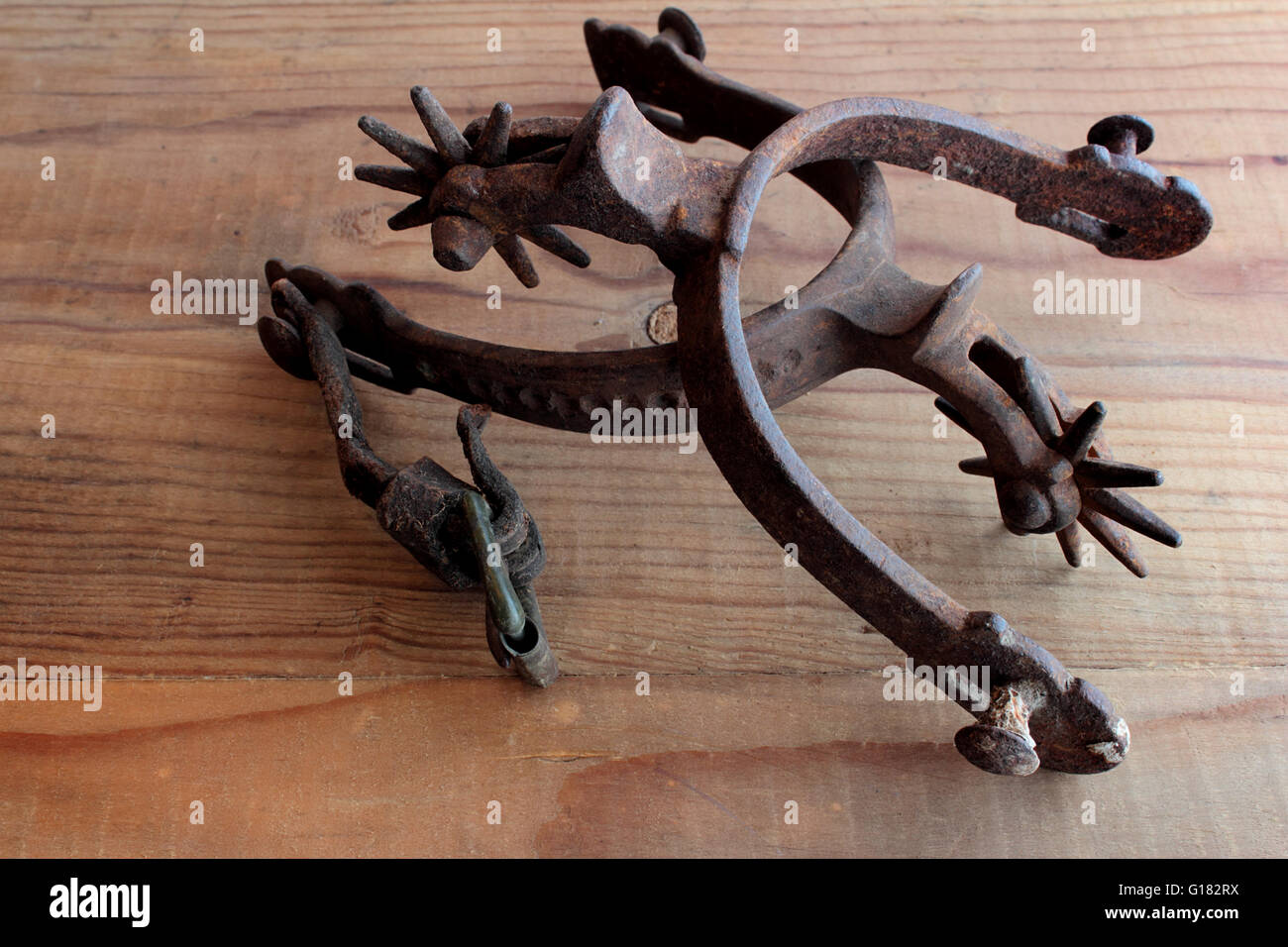 Antike Schwanenhals Sporen. Stockfoto