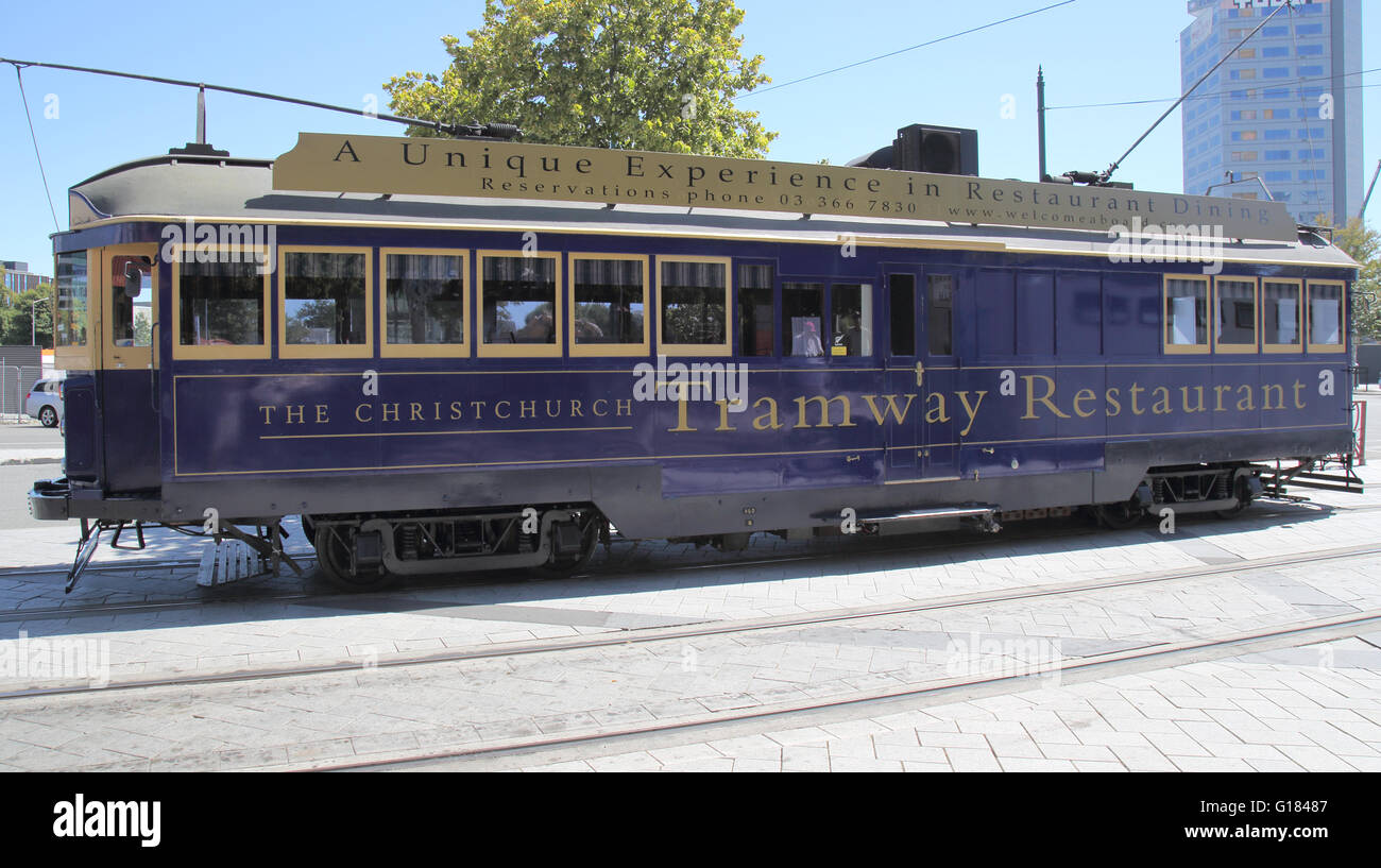 Christchurch Strassenbahn Canterbury Neuseeland Südinsel Stockfoto