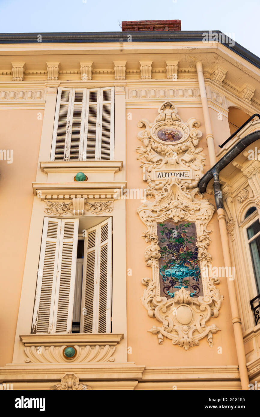 Ein Gebäude in der Rue des Acores, Monaco, Cote d ' Azur, Frankreich Stockfoto