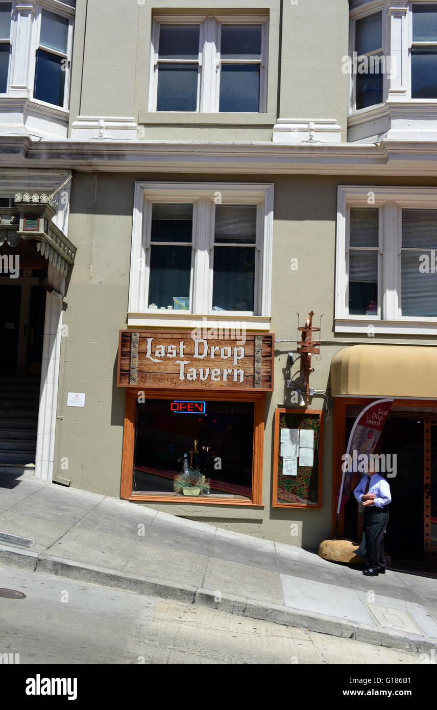 Die letzten Tropfen Taverne auf der Powell Street, San Francisco Stockfoto