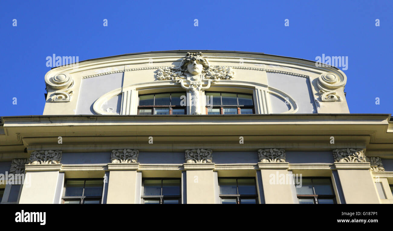 Jugendstil Architektur Element an Wand Stockfoto