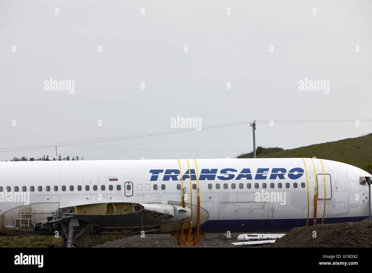 "Transaero" Boeing 767 als ein Glamping schrulligen Glamping Nächte Campingdorf Enniscrone County Sligo Irland verwendet werden Stockfoto